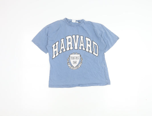 Womens UK Size 10 Zara Blue Basic T-Shirt