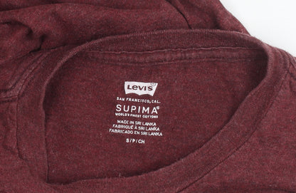 Levi's Men's Red Crew Neck Short Sleeve T-Shirt Size S