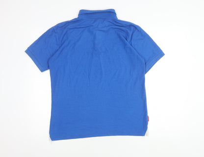 Slazenger Men's Blue Cotton Polo Shirt - Medium