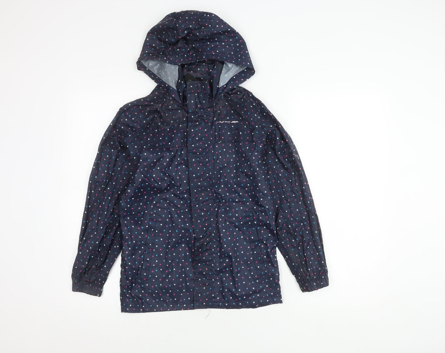 Trespass Girls' Blue Polka Dot Rain Coat 9 Years