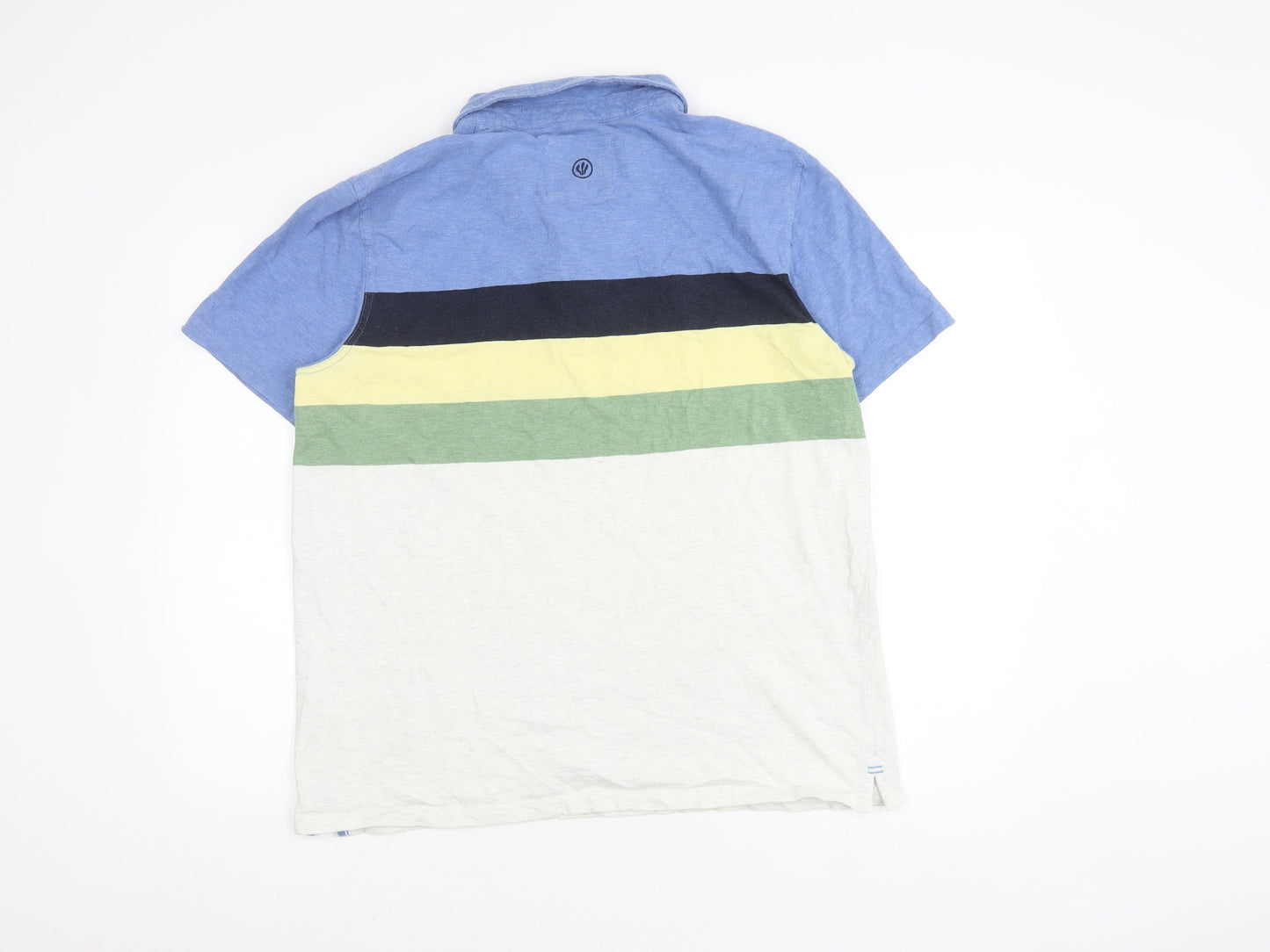 Fat Face Men's Blue Striped Polo Shirt XL