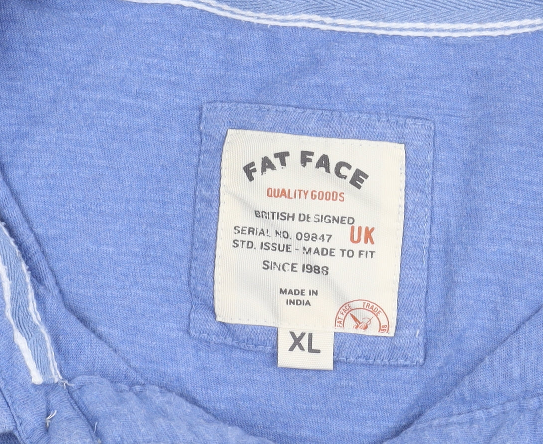 Fat Face Men's Blue Striped Polo Shirt XL