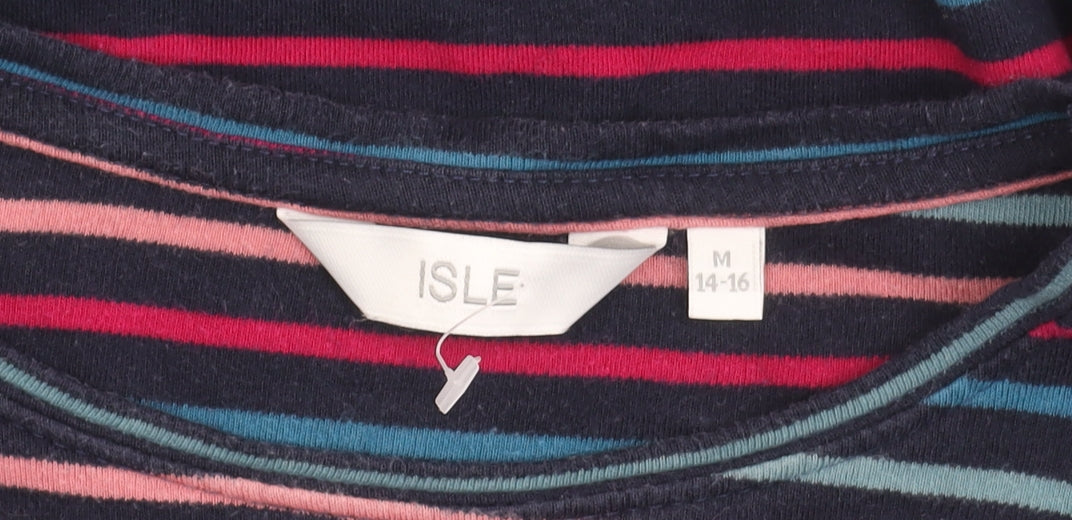ISLE Women's Multicoloured Striped Top M 14-16