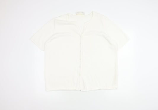 Ann Harvey Women's White Button-Up Top Size 20