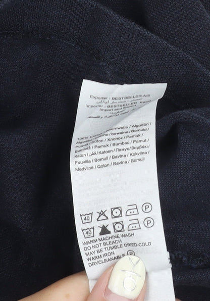 Jack & Jones Men's Black Cotton Polo, Medium Size