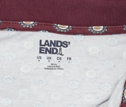 Lands' End Women's Multicoloured Floral Polo - Size 14