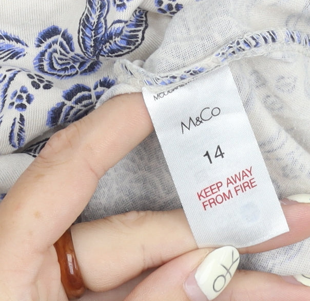Womens UK Size 14 M&Co Multicoloured Basic T-Shirt