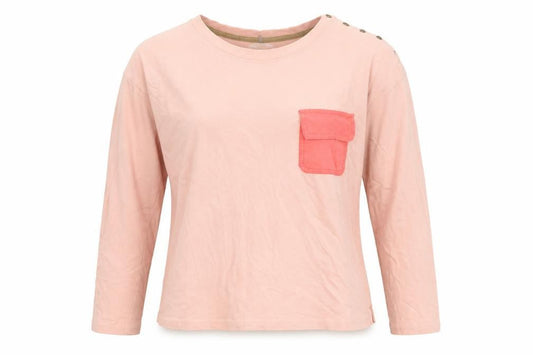 Front view of White Stuff Women's Pink Long Sleeve Top UK 12 Casual