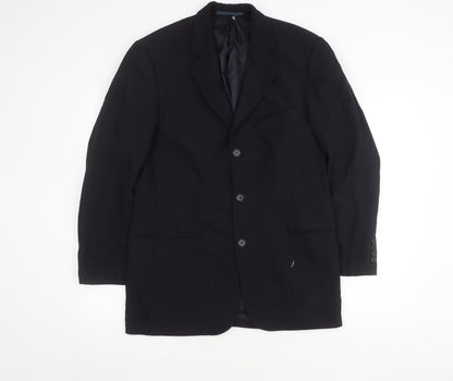 Hugo Boss Men's Black Blazer Size 46 Single-Breasted