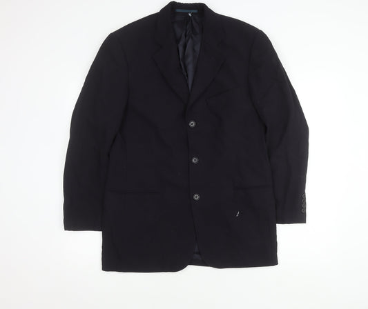 Hugo Boss Men's Black Blazer Size 46 Single-Breasted