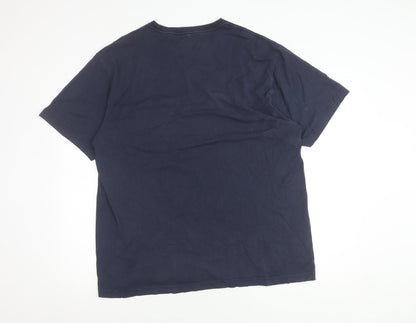 Nautica Men's Blue Cotton Crew Neck T-Shirt L
