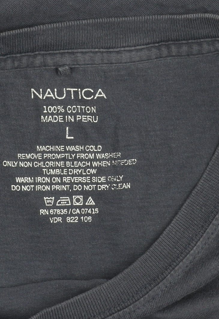 Nautica Men's Blue Cotton Crew Neck T-Shirt L