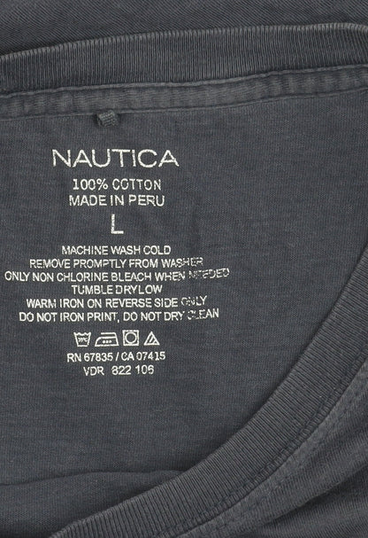Nautica Men's Blue Cotton Crew Neck T-Shirt L