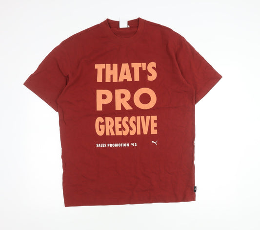 Puma Men's Red Graphic Print M T-Shirt