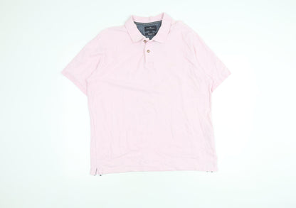 Marks and Spencer Men's Pink Polo Shirt, L, Regular Fit
