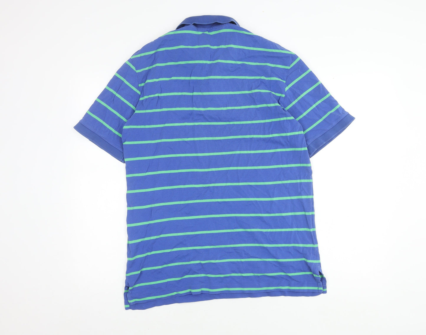 Ralph Lauren Men's Blue Stripe Medium Polo Shirt