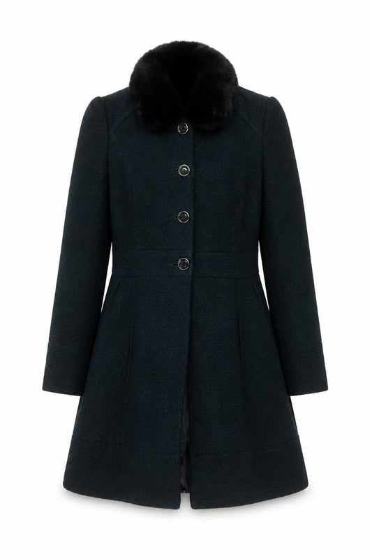Womens UK Size 12 Dorothy Perkins Black Pea Coat