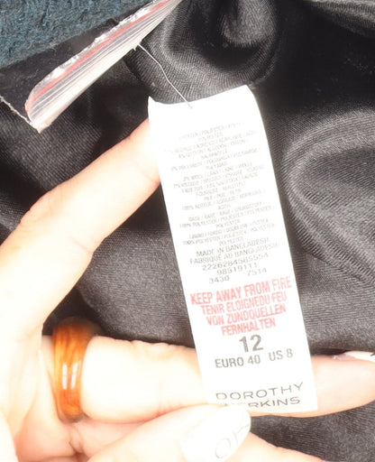 Womens UK Size 12 Dorothy Perkins Black Pea Coat