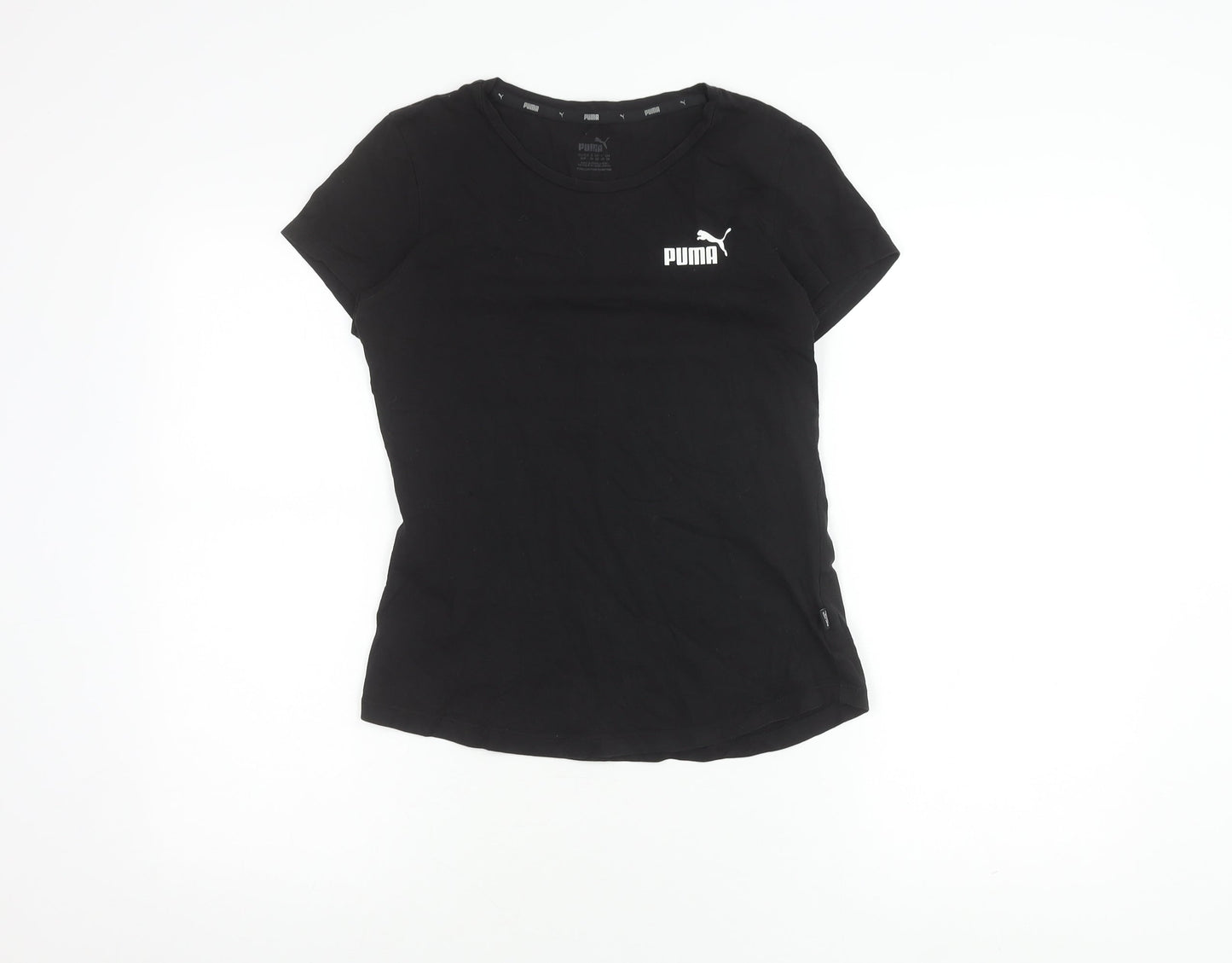 Puma Black Crew Neck T-Shirt, Unisex Adults, S