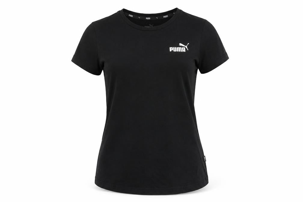 Front view of Puma Black Crew Neck T-Shirt, unisex adults, s