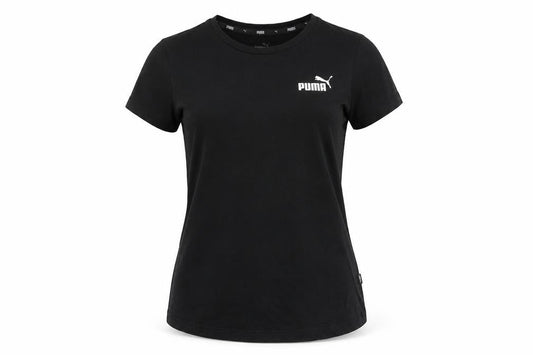 Front view of Puma Black Crew Neck T-Shirt, unisex adults, s