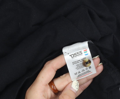 D555 Men's Medium Black Cotton Long Sleeve Polo