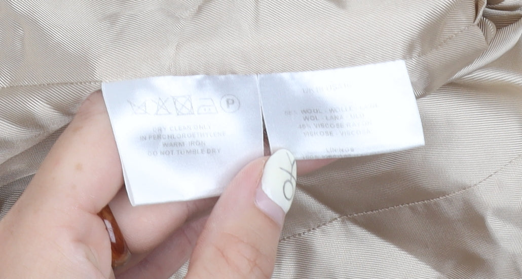 Jaeger Women's Beige Blazer, Size 10, Herringbone Wool