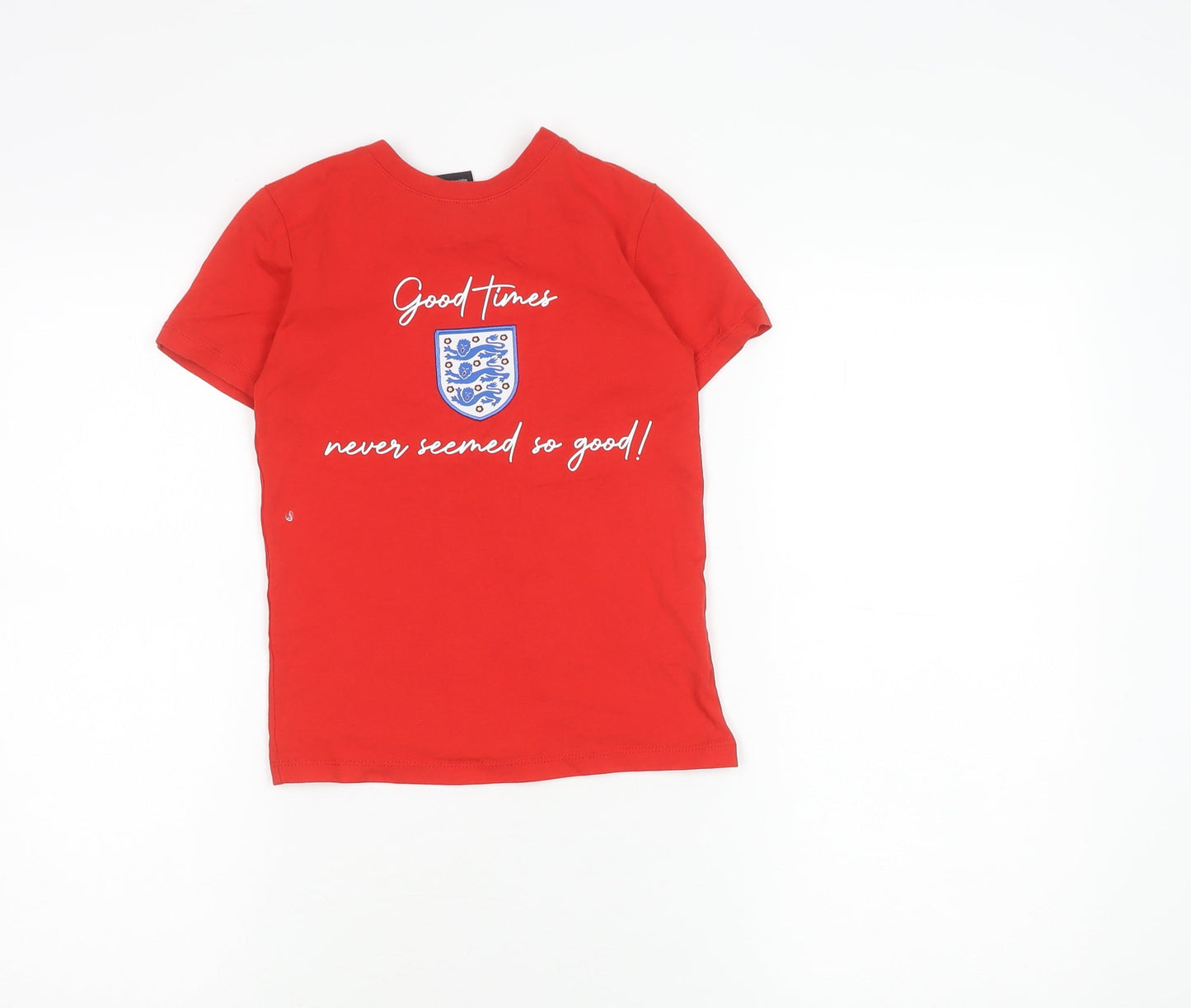 George Boys Red T-Shirt 6-7 Years Cotton Logo Casual