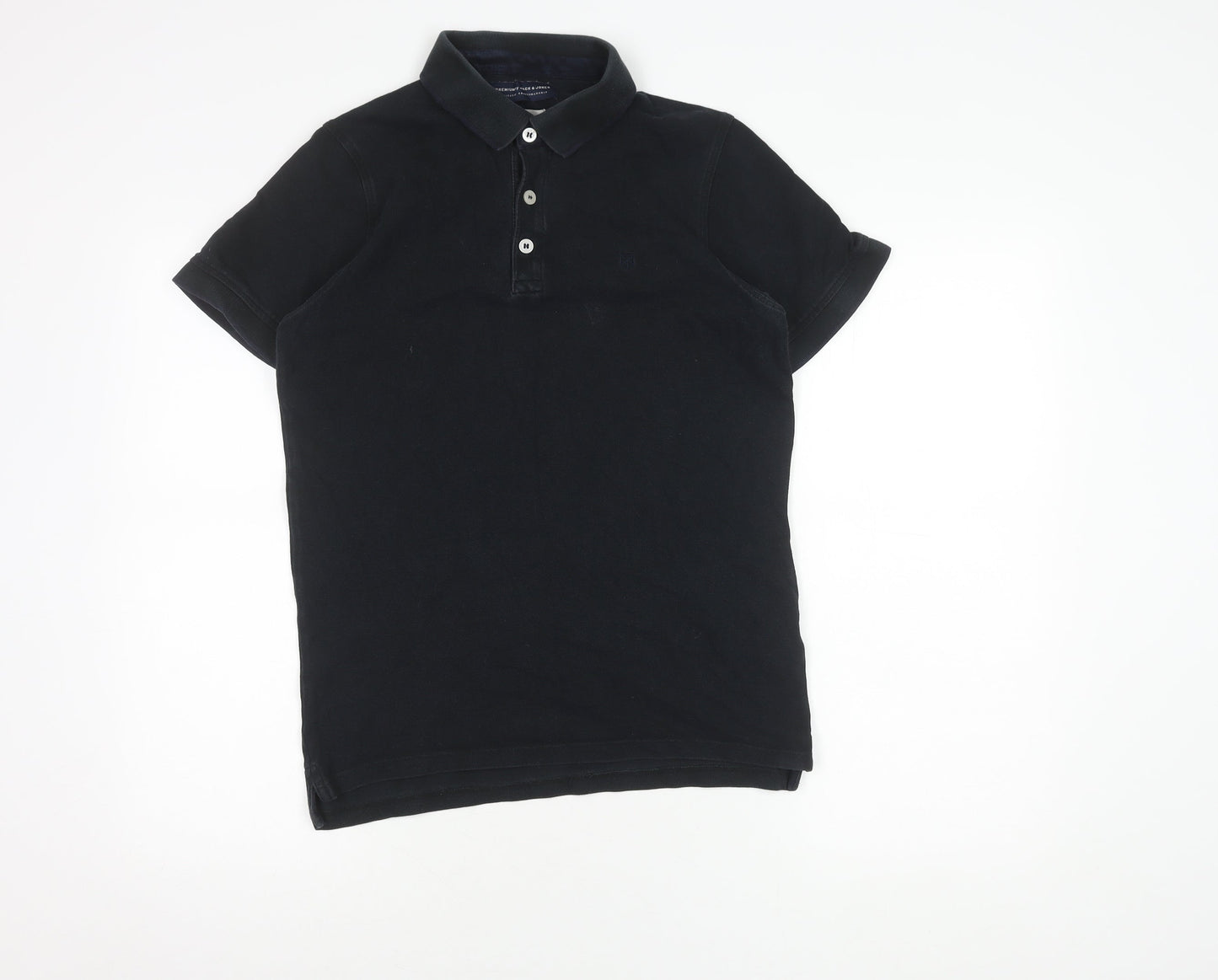 Jack & Jones Men's Black Polo Shirt Medium Cotton
