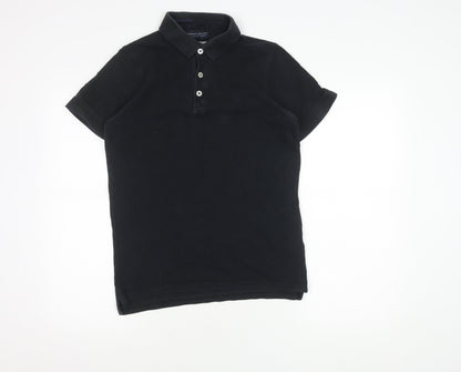 Jack & Jones Men's Black Polo Shirt Medium Cotton