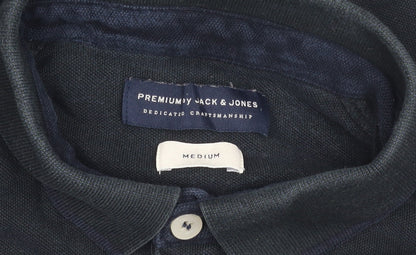 Jack & Jones Men's Black Polo Shirt Medium Cotton