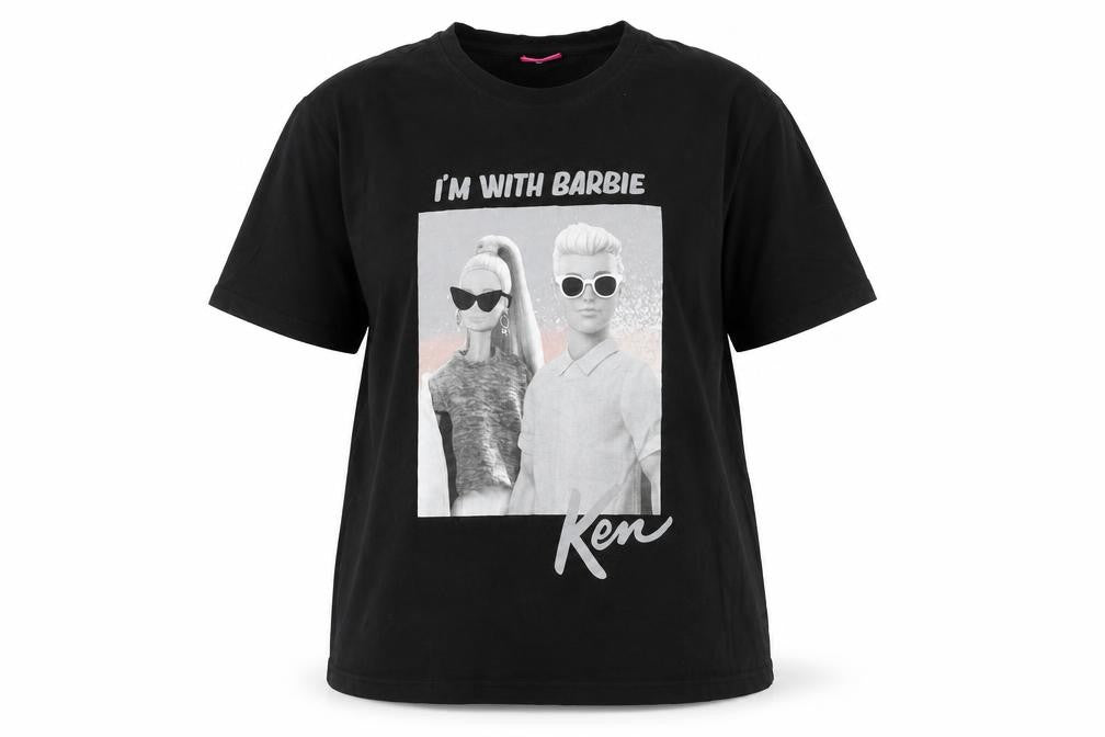 Unisex Adults UK Size 3XL Barbie Black  T-Shirt