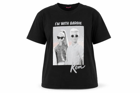 Unisex Adults UK Size 3XL Barbie Black  T-Shirt