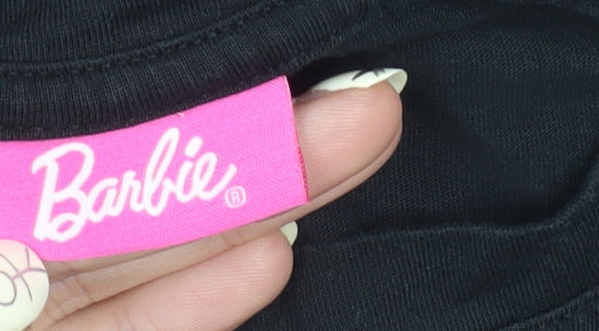 Barbie Unisex Black 3XL Relaxed Fit T-Shirt