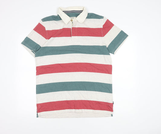 Fat Face Men's Multicoloured Striped Polo Shirt L