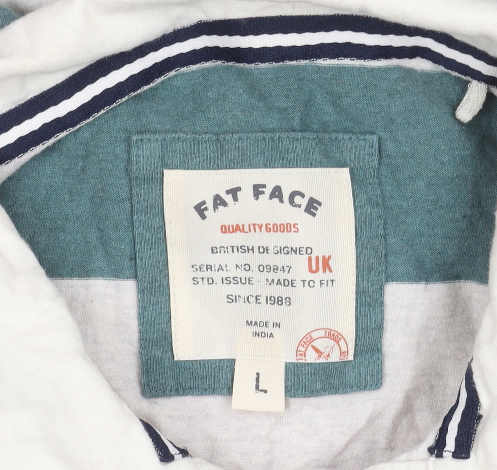 Fat Face Men's Multicoloured Striped Polo Shirt L