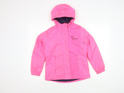 Crivit Girls Pink Puffer Jacket 9-10 Years Hooded Waterproof