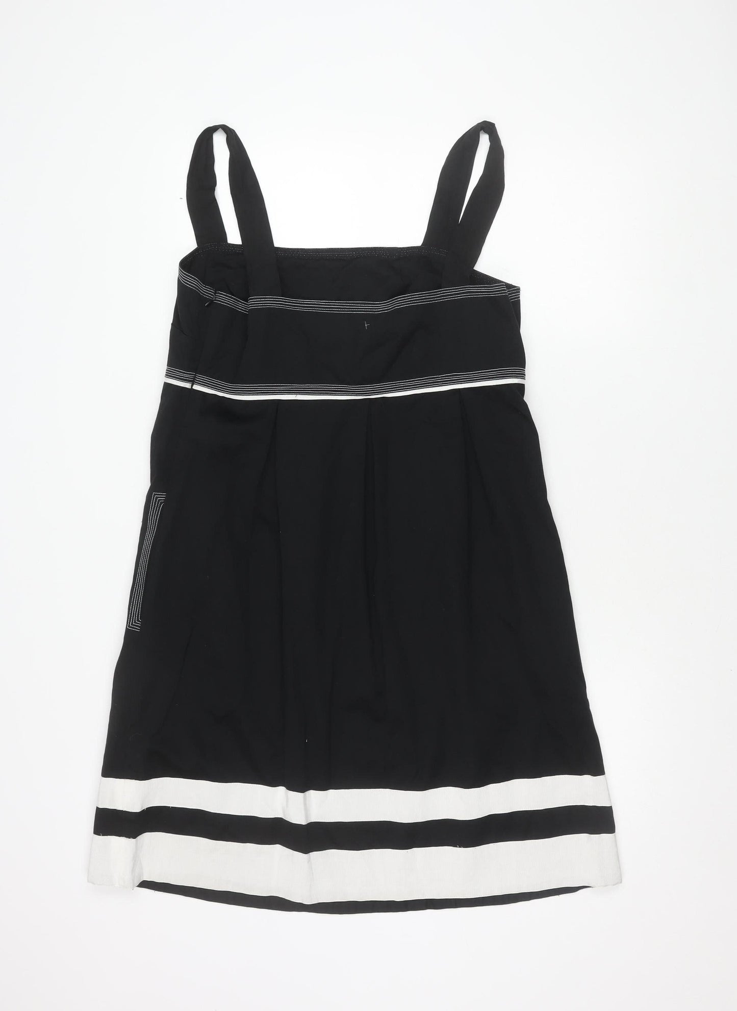 Portmans Women's Black Striped Shift Dress Size 16