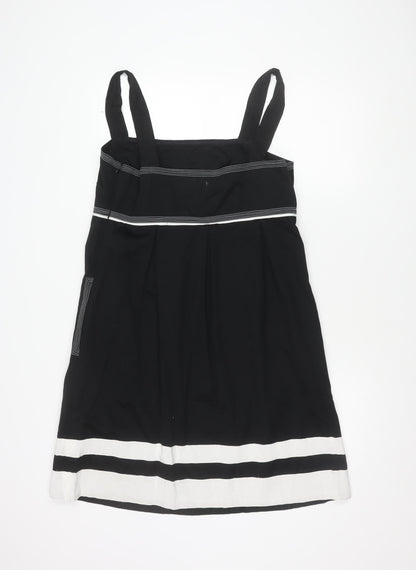 Portmans Women's Black Striped Shift Dress Size 16