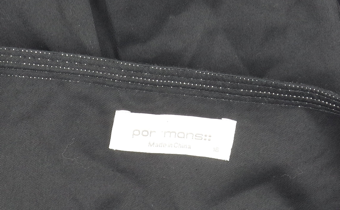 Portmans Women's Black Striped Shift Dress Size 16