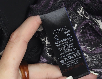 Next Women's Purple Black Dress Size 12