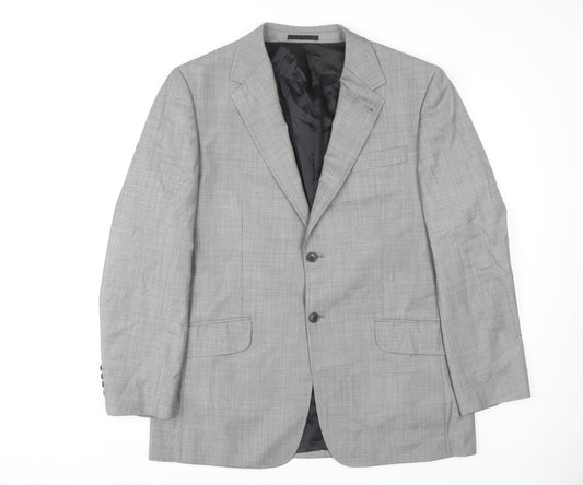 Next Men's Grey Blazer 44 Regular Wool Jacket