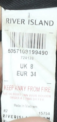 Womens UK Size 8 River Island Black Rain Coat