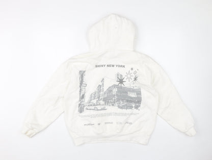 Teens UK Size XS Pull&Bear White Cape Hoodie