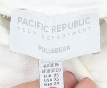 Teens UK Size XS Pull&Bear White Cape Hoodie