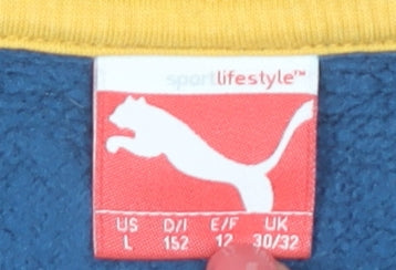 Puma Boys Blue Pullover Sweatshirt, Size 12, Graphic Print