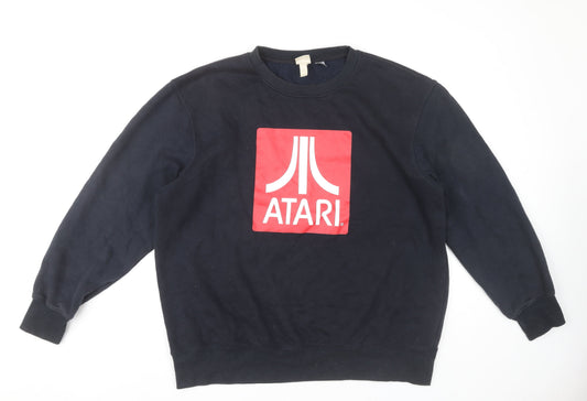 Mens UK Size L H&M Blue Pullover Sweatshirt