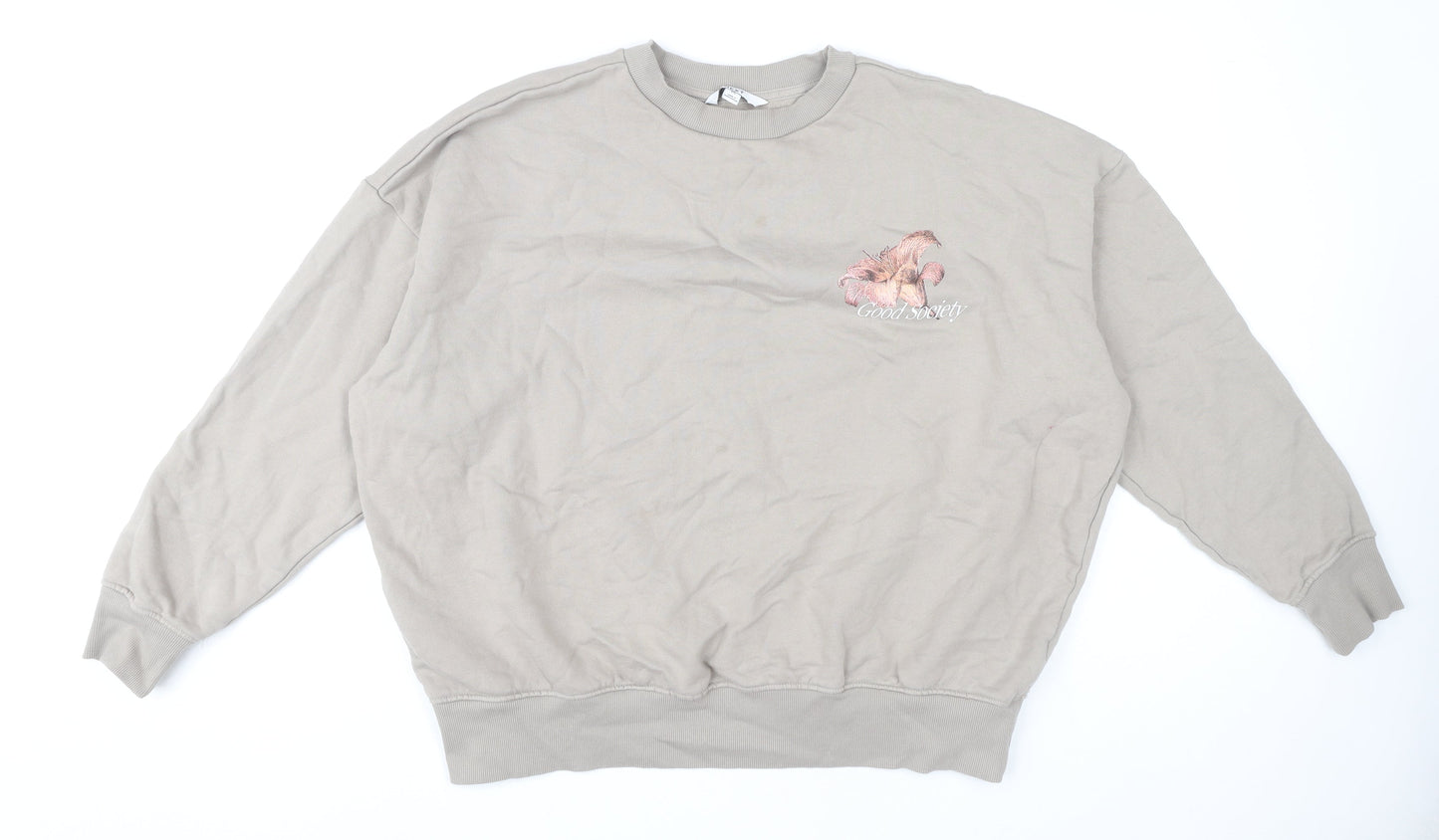Next Women's Beige Floral Pullover Sweatshirt, M