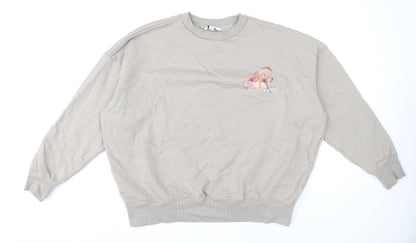 Next Women's Beige Floral Pullover Sweatshirt, M