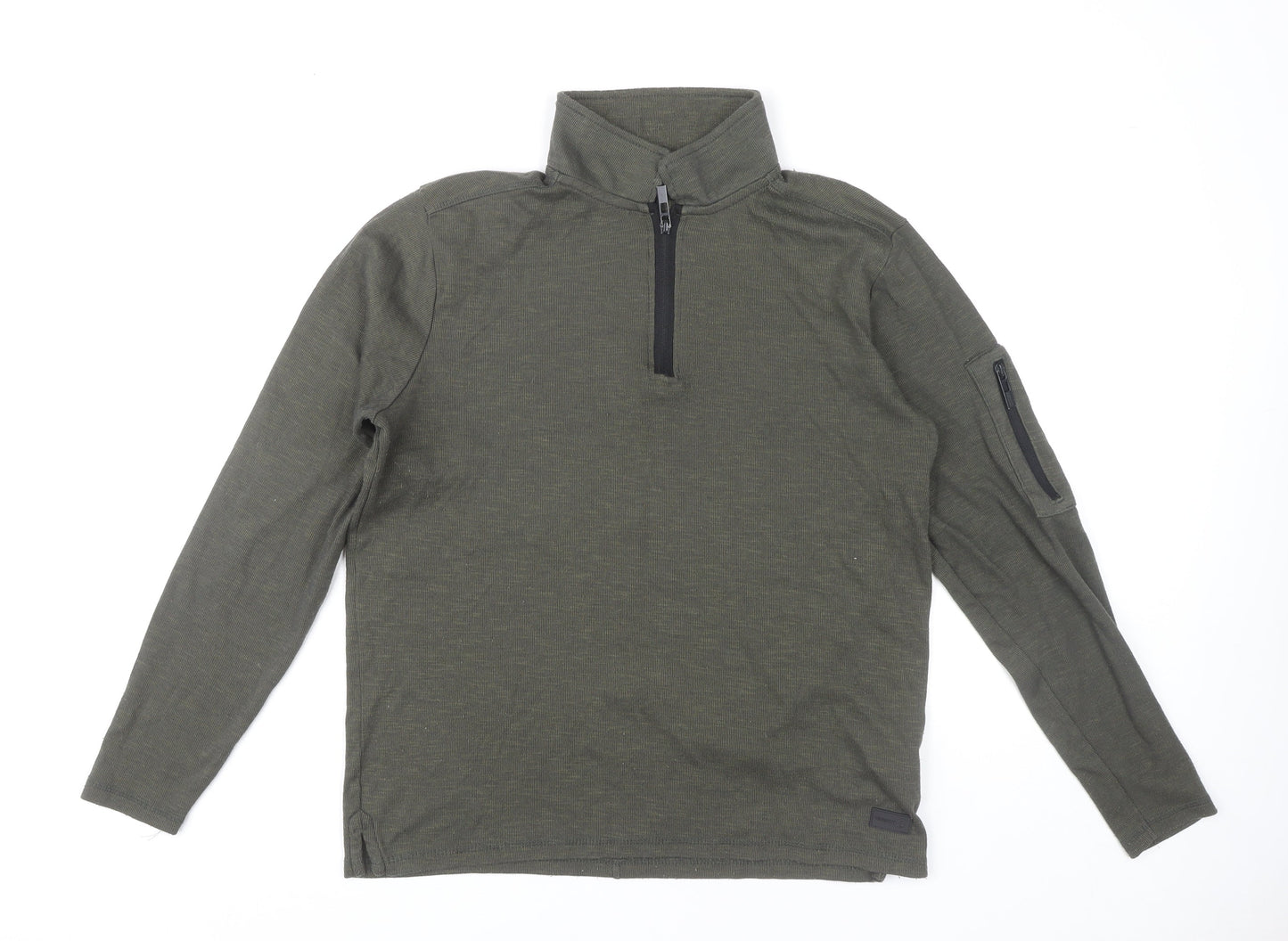 Mens UK Size M Dissident Green Full Zip Sweatshirt